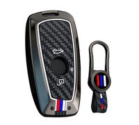 ontto Key Case with Key Fob Suitable for BMW 1 Series 2 Series 3 Series 4 Series 5 Series 6 Series 7 Series X3 X4 M2 M3 M4 M5 M6 F20 F10 F30 F80 F12 F13 Car Key Case Metal Protective Key Cover 3