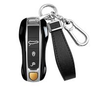 ontto Key Cover Case Painted Key Fob Shell Fit for Porsche Panamera Cayenne Taycan 911 Carrera 2017 2018 2019 2020 2021 2022 2023 2024 2025, Black