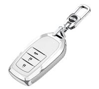 ontto Key Cover Fit for Toyota 3-Button Key Remote Glossy Key Housing Car Key Case for Sienna Venza Harrier Tundra RAV4 Prime Mirai Hilux Alphard Vellfire Car Accessories,Silver