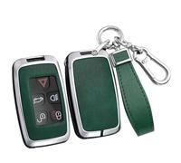 ontto Key Cover with Keychain,Key Fob Case Car Accessories,Metal Key Glove,Leather Key Protector Durable Key Holder Fit for Evoque Freelander Discovery LR2 LR3 LR4 Velar Green