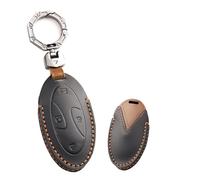 ontto Key Fob Cover Case Keyring Fit for Hyundai Grandeur GN7 Ioniq 6 Kona 2023 2024 Leather key holder shell bag keychain protector Accessories 5 buttons Black