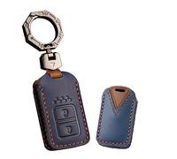 ontto Key Fob Cover Keyring Fit for Honda Greiz Fit City Jazz XRV Venzel HRV CRV Pilot Accord Leather key case smart key holder shell keychain protector Accessories 2 buttons Blue