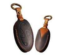 ontto Key Fob Cover Keyring fit for Hyundai Ioniq 6 2023 Remote Key Case Leather key holder keyring keychain Accessories decorative protector 7 buttons Black