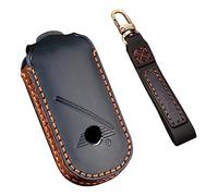 ontto Leather Car Key Case Fit for BMW Mini Countryman Cooper One 2023, 4 Buttons, Black