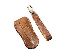 ontto Leather Car Key Case Fits Porsche Cayenne Panamera 911 Carrera Taycan 2019-2020 Remote Control Cover Key Case Key Fob Key Protection 3 Buttons Brown B
