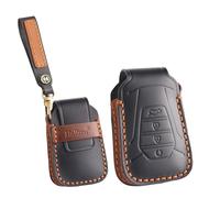 ontto Leather Car Key Case Key Case Key Case Protective Key Ring Fits Isuzu D-Max MU-X LS-T X Series DMAX LS X-Terrain MUX 2022-2024 Accessories 4 Buttons Black