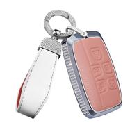 ontto Leather Car Key Fob Cover Keyring keyless entry Fit For Land Rover for Range Rover Sport Evoque Freelander for Jaguar XF XJ XE XJL XF keychain Key Shell Key Holder Accessories Protector Pink A