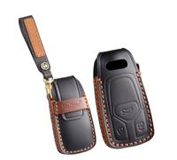 ontto Leather Key Cover Fit for Audi A4 A4L A5 A6 A7 A8 Q5 Q7 R8 RS Q3 RS4 RS5 RS7 S4 S5 S6 S7 S8 SQ5 SQ7 TT TTS TT-RS Key Fob Car Key Case with Keychain,Black