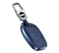 ontto Leather Key Fob Cover Keyring fit for Roewe RX3 RX8 ERX5 RX5 I6 I5 for MG4 MG5 MG6 MG ZS EV HS EHS ZX GT Accessories 3 Buttons Alu Key Case keychain key Holder shell bag Accessories Blue