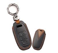 ontto Leather Key Holder Key Bag Fit for Audi A4 A5 A6 A7 A8 Q5 S5 S7 Key Fob,Full Protection Key Cover Car Key Case Blue