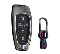 ontto luminous car key cover fit for Hyundai Ioniq 5 Staria Tucson Palisade Nexo Santa Cruze Fe Kona Sonata 2020-2024 Metal Smart Shell case key holder keyring keychain Accessories 5 buttons Black