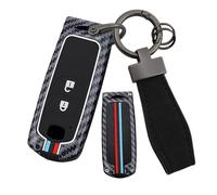 ontto Luminous Car Key Cover fit for Mazda 2 3 5 6 CX-5 CX-7 CX-6 CX-9 Crossover Flair Scrum Wagon Truck Carbon Fiber Metal Key Fob Holder Case Keychain Keyring Shell Accessories 2 buttons Red Blue A