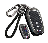 ontto luminous car key cover fit for Toyota Land Cruiser 200 300 Prado Crown Yaris Cross Hilux Innova Fortuner Camry Metal Smart Shell case key holder keyring keychain Accessories 2 buttons Black