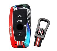 ontto luminous car key fob cover fit for BMW F20 F30 G20 F31 F34 F10 G30 F11 X3 F25 X4 I3 M3 M4 1 3 5 Series key holder Metal Silicone Smart Shell case keyring keychain styling Accessories Red A2