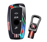 ontto luminous car key fob cover fit for BMW F20 F30 G20 F31 F34 F10 G30 F11 X3 F25 X4 I3 M3 M4 1 3 5 Series key holder Metal Silicone Smart Shell case keyring keychain styling Accessories Black A2