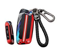 ontto luminous car key fob cover fit for BMW I7 X7 G07 LCI IX I20 X1 U11 7 Series G70 G09 XM U06 G81 M3 Energy 2023 2024 key holder Metal Silicone Shell case keyring keychain Accessories A Red 2