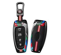 ontto luminous car key fob cover fit for Hyundai Tucson Santa Fe Palisade Sonata IONIQ 5 Santa Cruz Nexo 2022 2023 2024 key holder Metal Smart Shell case keyring keychain Accessories 4 buttons Black