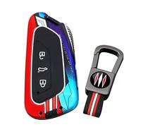 ontto luminous car key fob cover fit for VW Golf GTI MK8 ID.3 ID.4 Skoda Seat Leon Tarraco Ateca Octavia MK4 key holder Metal Silicone Smart Shell case keyring keychain styling Accessories Red 1