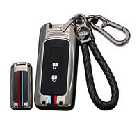 ontto Metal Car key fob cover case Fit for Mitsubishi ASX Outlander L200 Eclipse Lancer 10 Pajero Sport keyring Silicone Key Shell Holder bag keychain Accessories 2 button Black