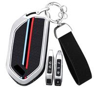 ontto Metal Car key fob cover Fit for Kia Telluride EV9 2023 2024 Picanto Sorento Carnival KA4 Morning K5 Carens 2024 2025 Smart key case keyring Key Shell Holder keychain Accessories 7 buttons Silver