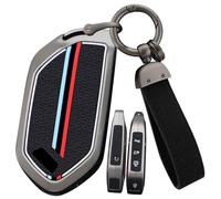 ontto Metal Car key fob cover Fit for Kia Telluride EV9 2023 2024 Picanto Sorento Carnival KA4 Morning K5 Carens 2024 2025 Smart key case keyring Key Shell Holder keychain Accessories 5 buttons Black