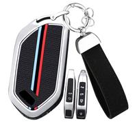 ontto Metal Car key fob cover Fit for Kia Telluride EV9 2023 2024 Picanto Sorento Carnival KA4 Morning K5 Carens 2024 2025 Smart key case keyring Key Shell Holder keychain Accessories 6 buttons Silver