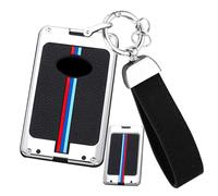 ontto Metal Key Fob Cover Silicon Key Case Fit for Lexus Card Shape Remote,Stylish Car Key Shell Compatible with LX570 LS460 LX600 2016-2022 Key Remote,Black
