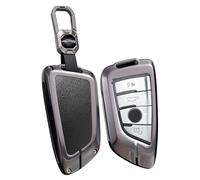 ontto Metal Leather Car Key Fob Cover Fit for BMW 1 3 5 7 Series G30 G11 525li 530 F48 X1 X2 X3 X4 X5 X6 G01 F15 F90 Smart Key Holder case keyring Shell bag keychain auto accessories Black B