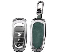 ontto Metal Leather Car Key fob Cover fit for Hyundai Tucson IONIQ 5 Santa Fe Nexo Sonata Palisade Santa Cruz 2021-2024 Key Holder case 3/4/5/6/7/8 buttons keyring Shell keychain accessories Green 1