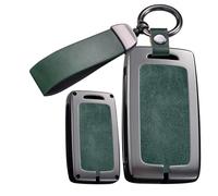 ontto Metal Leather Car Key Fob Cover Fit for Mazda 3 6 CX-5 CX-9 CX-30 CX-50 CX-70 CX-90 MX-30 MX-5 2019-2025 Key Holder case keyring Shell bag keychain auto accessories 2/3/4 buttons Green 2