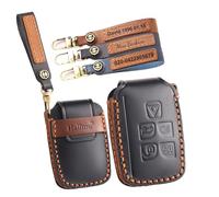 ontto Personalized key holder Car key cover Custom keyring keychain Compatible with Discovery 4 LR4 Sport for Rang Rover Evoque Velar for Jaguar leather Smart Key case Shell Accessories Black A