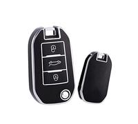 ontto TPU Car key case cover Fit For Peugeot 208 301 308 508 2008 3008 fit for Citroen C4L CACTUS C5 C2 C3 C4 C6 C8 Picasso Xsara Flip Key Shell Holder bag keychain keyring Accessories Black B