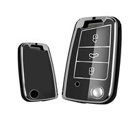 ontto TPU Car key case cover Fit For VW Golf 7 MK7 Polo T-ROC Tiguan Skoda Superb Octavia Seat Leon Ibiza fit for audi A1 Sportback Flip Key Shell Holder bag keychain keyring Accessories Black B