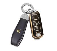 ontto TPU Car key fob cover Fit for 2016-2019 Mazda 3 6 Miata MX5 CX-5 CX-7 CX-9 SPEED3 4 Buttons Remote Key case Key bag Shell keyring Smart Key Holder keychain Protector Accessories Black R