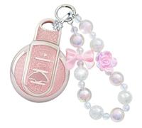 ontto TPU Car key fob cover fit for BMW MINI Cooper Clubman Countryman JCW F54 F55 F56 F57 F60 2014 onwards key holder keychain shell keyring bag bling car auto accessories Pink 2