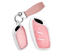 ontto TPU Car key fob cover fit for MG4 MG3 MG5 MG6 MG ZS EV ZST HS EHS ZX GT for Roewe key case holder keychain shell keyring accessories 3 buttons Pink 4