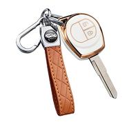 ontto TPU Car key fob cover Fit for Suzuki Vitara Swift Ignis Sx4 Liana Alto Key case Key bag Shell keyring Smart Key Holder keychain Protector Accessories Beige