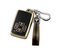 ontto TPU Car key fob cover fit for Toyota Alphard Vellfire Previa Estima Isis Noah Voxy Tarago Mark X Yaris RAV4 Corolla key holder Smart case Shell keyring keychain accessories 4 buttons Gold Black