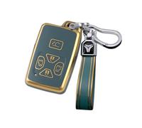 ontto TPU Car key fob cover fit for Toyota Alphard Vellfire Previa Estima Isis Noah Voxy Tarago Mark X Yaris RAV4 Corolla key holder Smart case Shell keyring keychain accessories 5 buttons Gold Grey