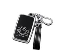 ontto TPU Car key fob cover fit for Toyota Alphard Vellfire Previa Estima Isis Noah Voxy Tarago Mark X Yaris RAV4 Corolla key holder Smart case Shell keyring keychain accessories 4 button Silver Black