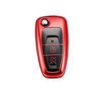 ontto TPU Flip Car key fob case cover fit for Ford Ranger C-Max S-Max Focus ST MK3 Galaxy Puma Mondeo Transit Tourneo Custom 3 Buttons Smart Key Box Shell bag Accessories Protector Red D