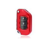 ontto TPU Silicone Car key fob cover for Jeep Wrangler Gladiator 2018 2019 2020 2021 2/3/4 Buttons Keyring Flip Key case Key Shell Key Holder Keychain keyless Accessories 1 Piece Red