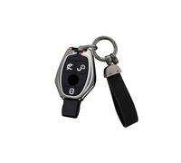 ontto Zinc alloy Car key fob cover case Fit for Mercedes Benz C E B A R Class GLA GLS GLK GLC CLA W204 W205 W212 W463 W176 keyring Silicone Key Shell Holder bag keychain Accessories 3 button Black