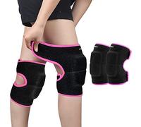ONTYZZ Kids Knee Pads Adjustable Boys and Girls Knee Support Brace Protector with Thickened SBR Pad Guard Wraps for Downhill Cycling Dancing Volleyball Crawling Black-rose/M
