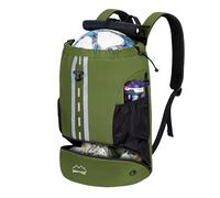 ONTYZZ Waterproof Football Bag Sports Backpack with Shoe Compartment Drawstring Backpack for Volleyball, Basketball, Swimming, Gym Beach Bag, Green-Updated