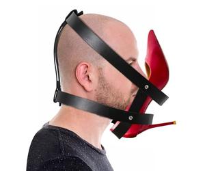 OnundOn BDSM Head Harness Fetish Boots Leather Belt Mask Horse Head Ankle Straps Shoe Fetish Sock Fetish Bondage Set Slaves Sex Toy for Couples, black, Universalgröße (56-74 cm Kopfumfang)