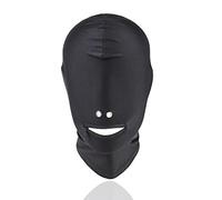 OnundOn Head Mask Fetish Eye Mask Bondage Mask SM Sex Fetish Toy Mask, black, M