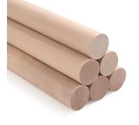 ONUPGO 6 PCS Dowel Rods Wood Sticks 1" X 12" Wooden Dowel Rods for Craft Round Natural Wood Crafts Unfinished Hardwood Sticks for Arts,DIY, Tiered Cake Support and Wedding Ribbon Wands