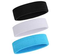 ONUPGO Sweatband Headband Men & Women - 3 Pieces Sports Headbands Moisture Wicking Athletic Cotton Terry Sweatband Sweatband Sweat-Absorbing Headband