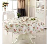 ONURTH 180cm Waterproof PVC Tablecloth, Blue Pastoral Flowers, Round Tablecloth for Circular Table, Easy Wipe Clean, Home Decor